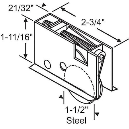 Strybuc Patio Door Roller Assembly 900-22072-NS